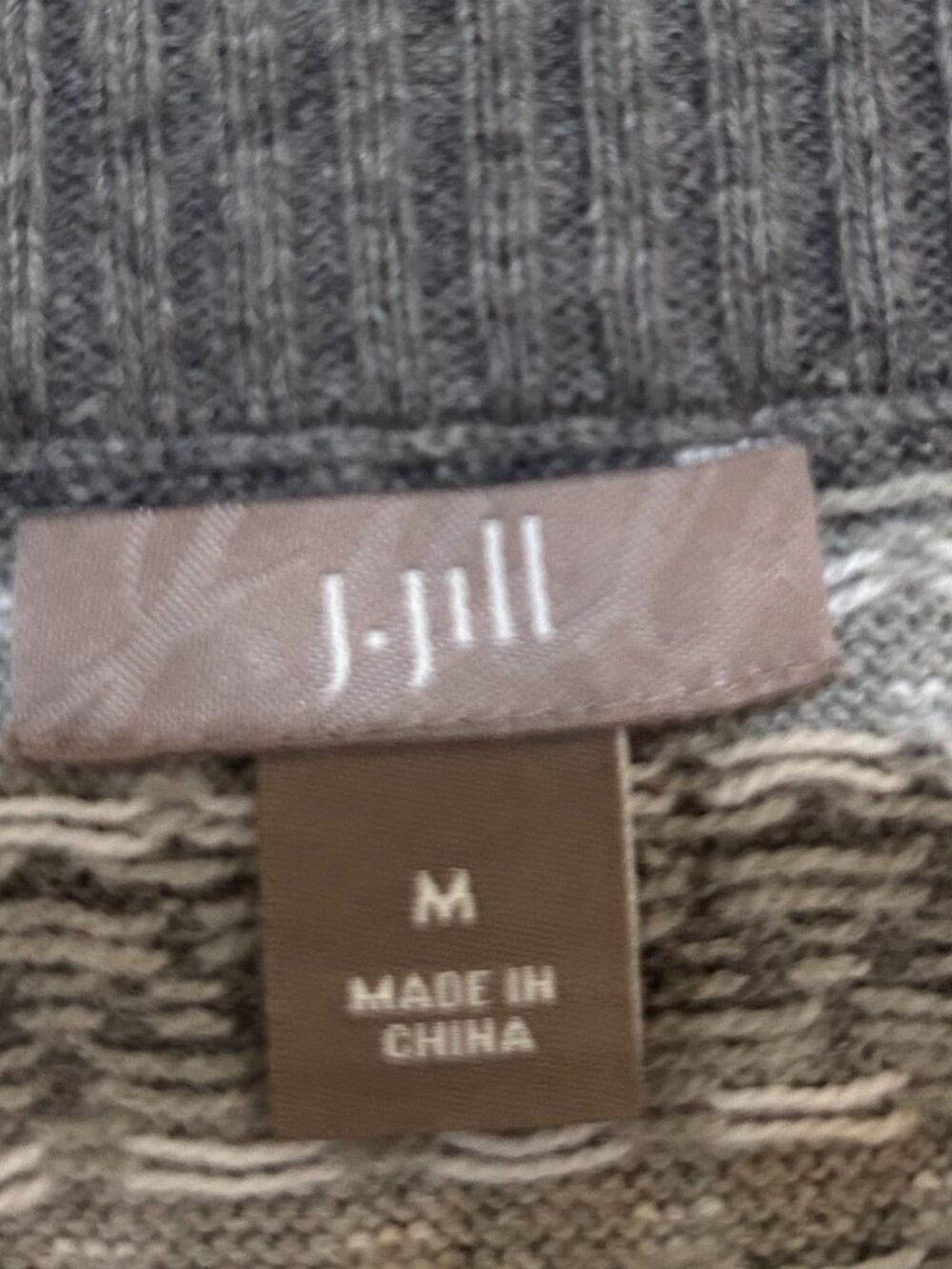 J. Hill Fair Isle Knit White/Gray/Black Skirt M - Picture 4 of 5